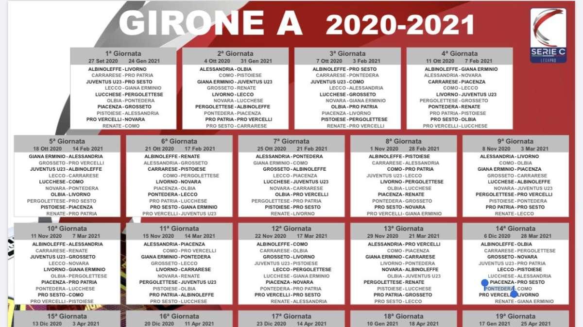 Serie C 2020/2021, il calendario completo del Girone A