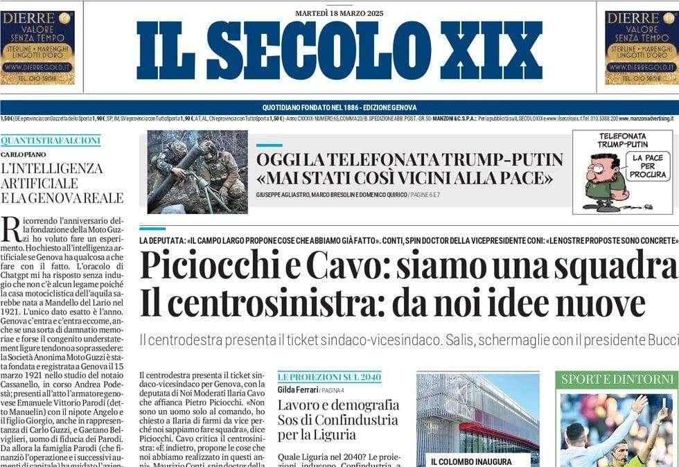 Il Secolo XIX - ed. Levante: "Derby, notte biancoceleste"