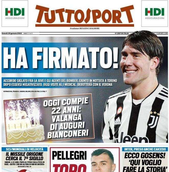 Tuttosport: "Antenucci fa 201 gol | Suciu-Pistoiese, Allievi-Cesena"