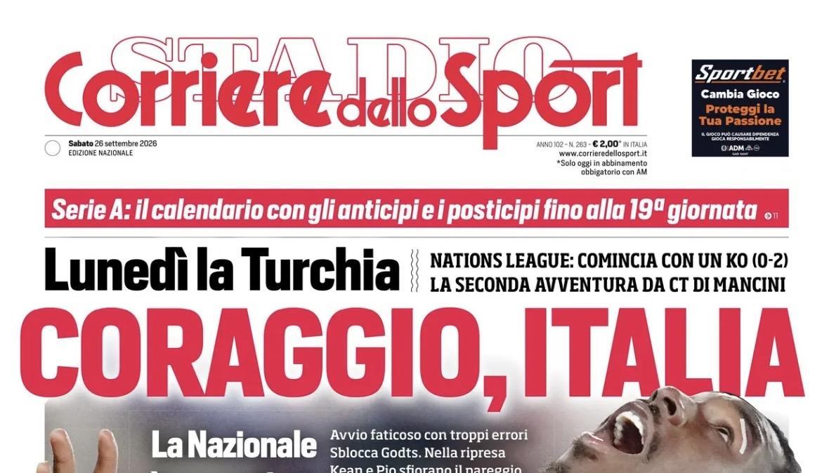 Rassegna stampa Le prime pagine dei quotidiani sportivi