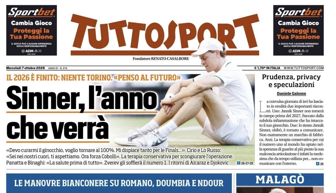 Rassegna stampa Le prime pagine dei quotidiani sportivi