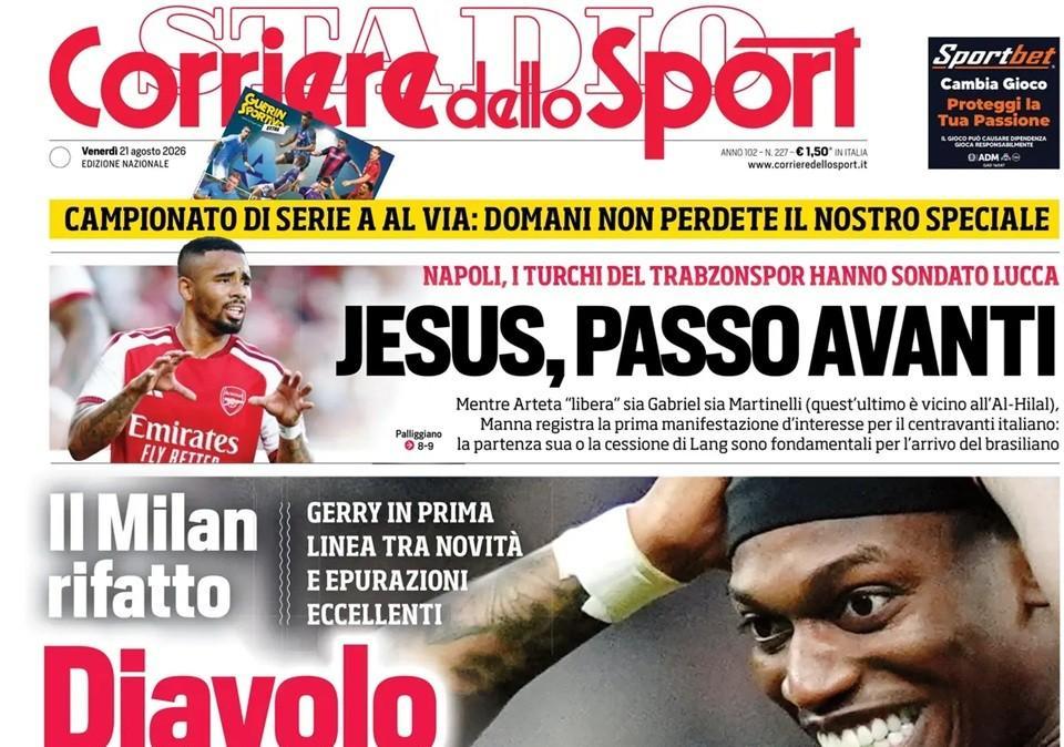 Rassegna stampa Le prime pagine dei quotidiani sportivi