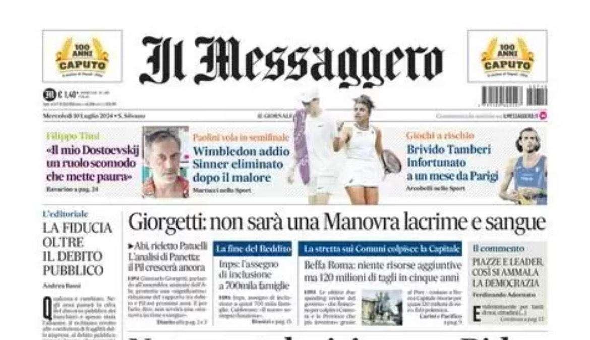 Il Messaggero ed. Umbria: "Grifo, Santopadre vede il fondo"