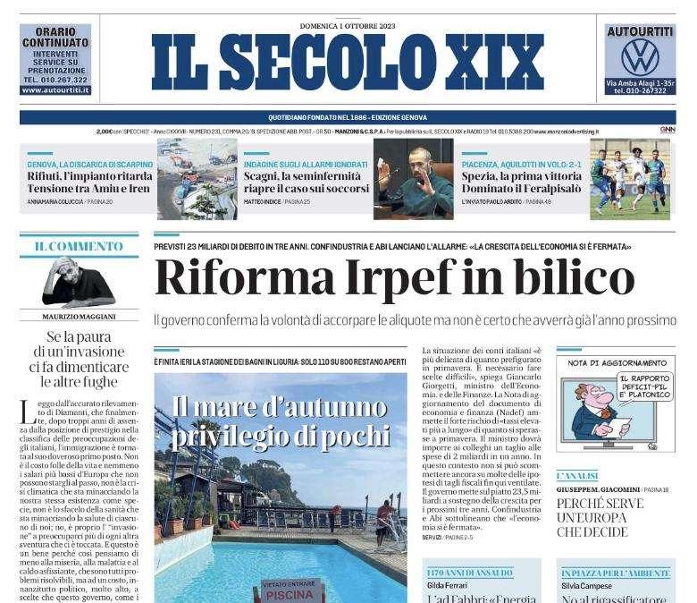 Secolo XIX ed. Levante: "Crisi senza fine, a Carrara un altro ko"