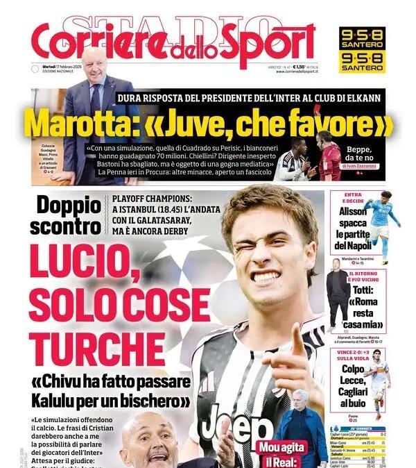 Corriere dello Sport: "Colpo Ternana: tris e aggancio a casa del Pineto"