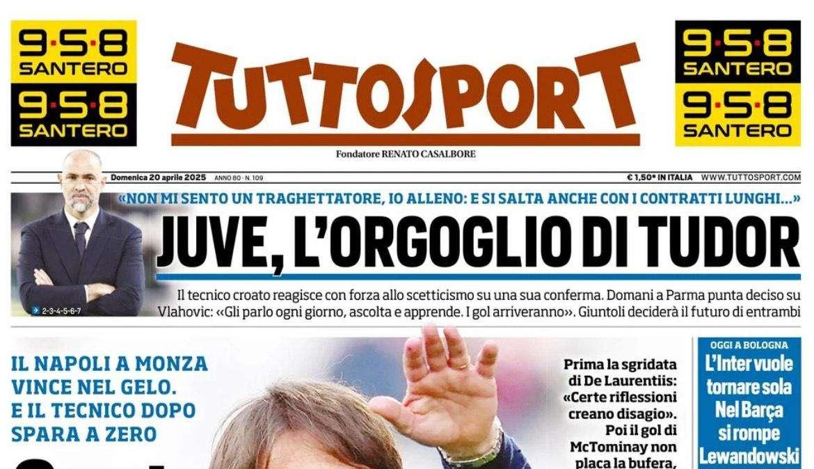 Rassegna stampa Le prime pagine dei quotidiani sportivi