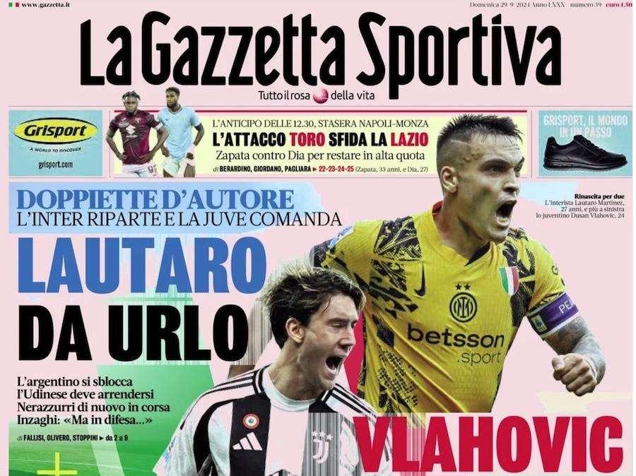 Gazzetta - Lautaro da urlo, Vlahovic da sogno
