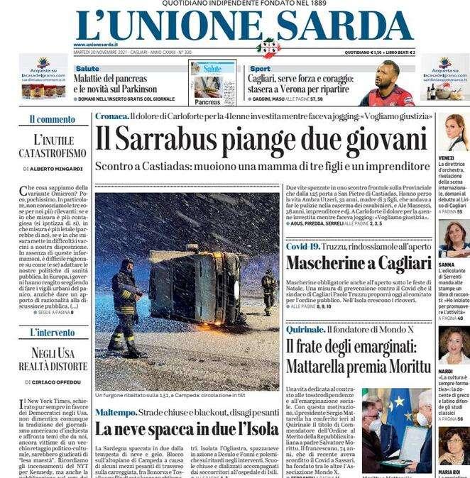 L'Unione Sarda - Cagliari, serve forza  coraggio: stasera a Verona per ripartire
