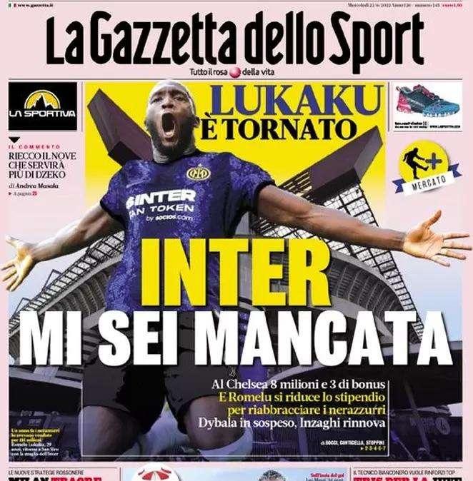 Gazzetta - Inter, mi sei mancata