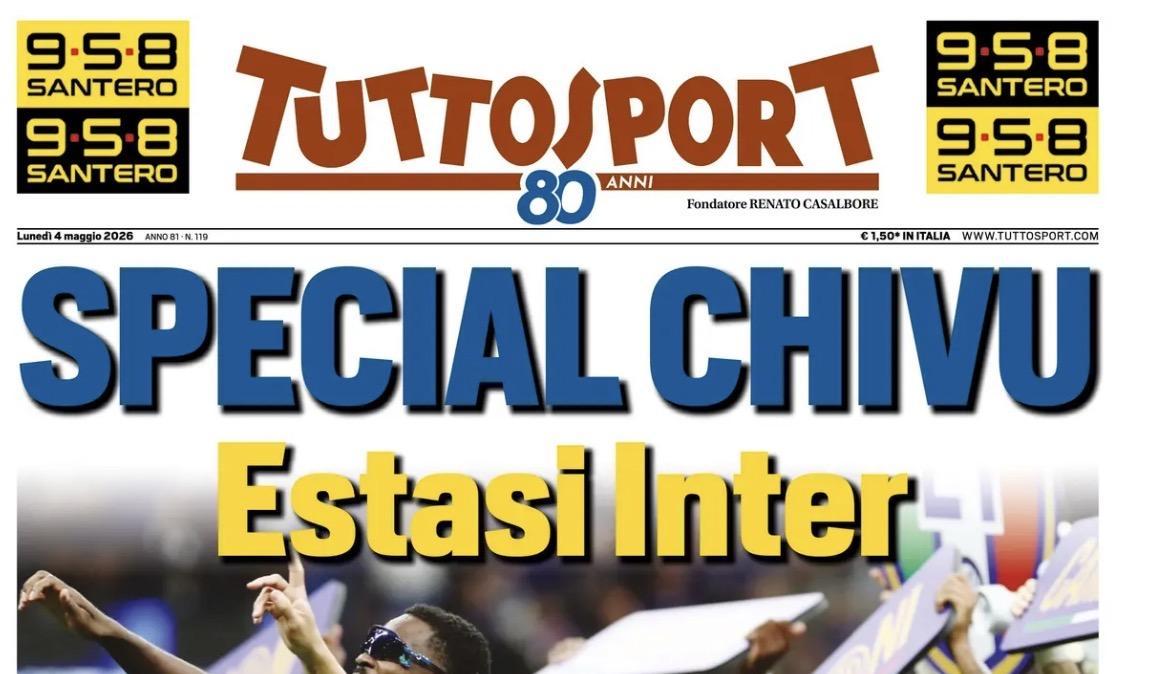  San Siro in delirio celebra il trionfo nerazzurro. Tuttosport: "Special Chivu, estasi Inter"
