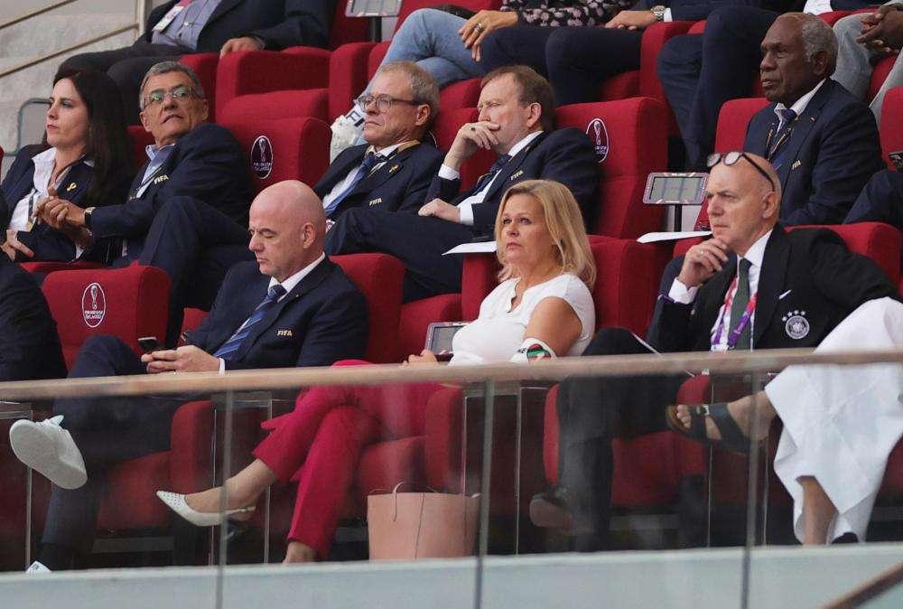 Mondiali:Ministra tedesca con fascia OneLove accanto a Infantino (ANSA)
