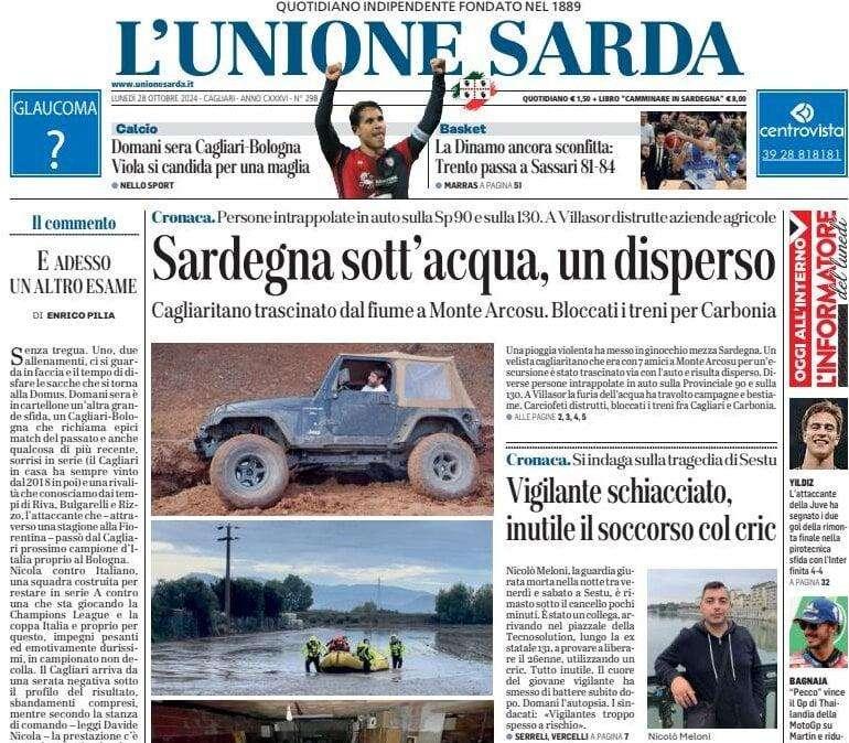 L'Unione Sarda - Domani sera Cagliari-Bologna. Viola si candida per una maglia