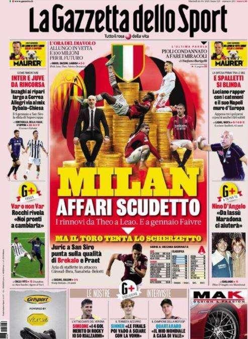 Gazzetta - Milan, affari scudetto