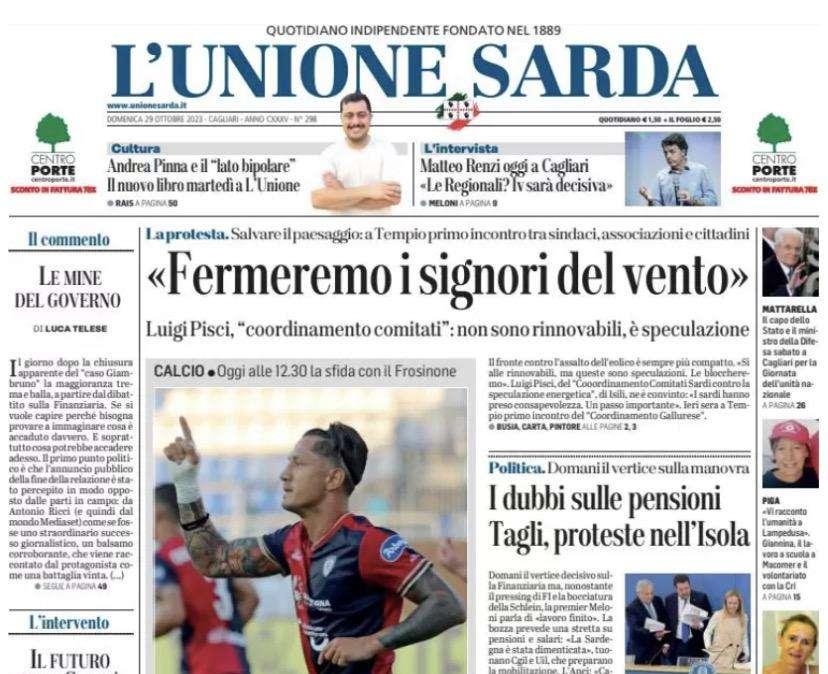 L'Unione Sarda - Cagliari, Ranieri e la tentazione Lapadula. Ecco le possibili scelte del tecnico rossoblù