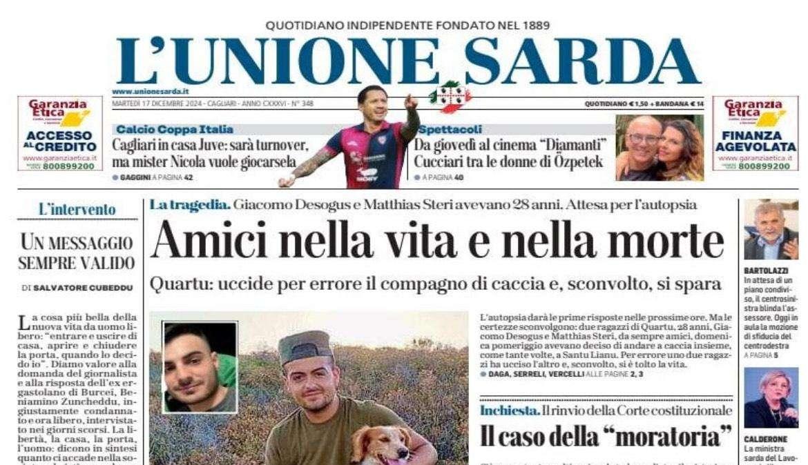 L'Unione Sarda - Cagliari in casa Juve: sarà turnover, ma mister Nicola vuole giocarsela. All'Allianz con il 4-3-3