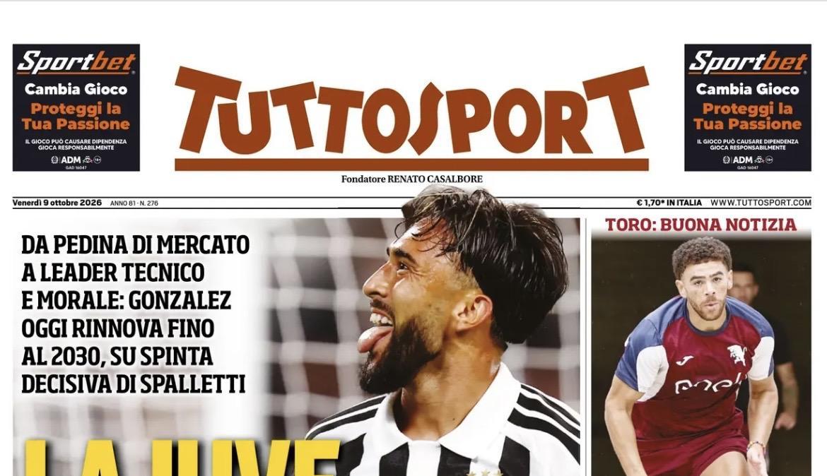 Gonzalez oggi rinnova fino al 2030. Apertura Corsport: “La Juve scommette su Nico”