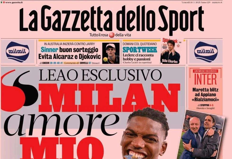 Gazzetta - Leao esclusivo: "Milan amore mio"