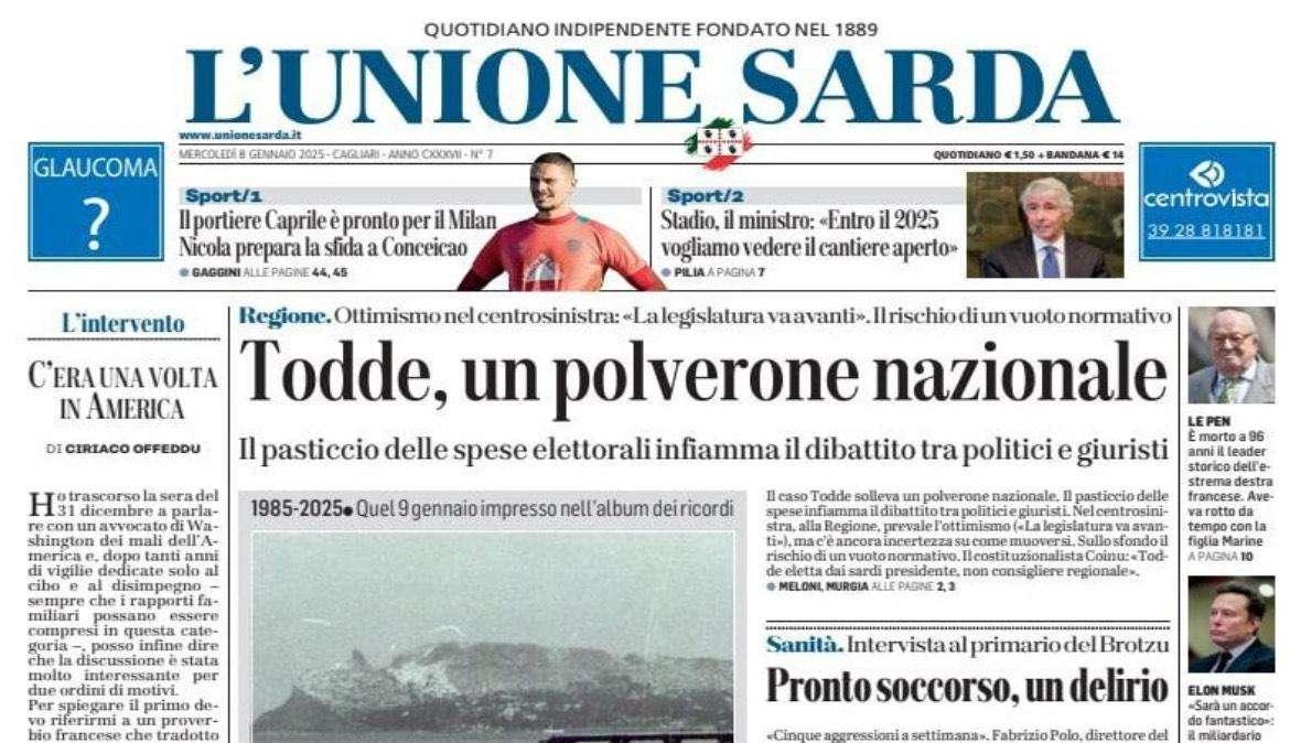 L'Unione Sarda - Il portiere Caprile è pronto per il Milan. Nicola prepara la sfida a Conceiçao