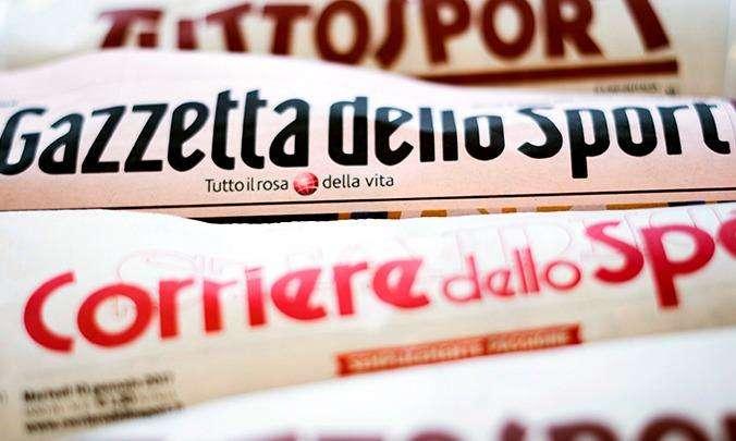 Le prime pagine dei quotidiani sportivi di oggi