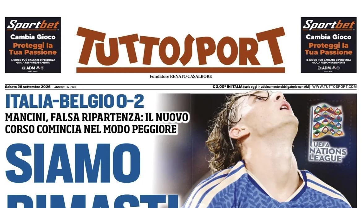 Mancini, falsa partenza. Apertura Tuttosport: "«Siamo rimasti a Zenica»"