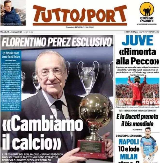 Tuttosport - Florentino Perez: "Cambiamo il calcio"