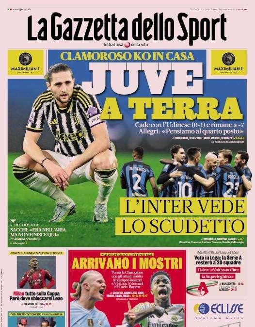 Gazzetta - Juve a terra