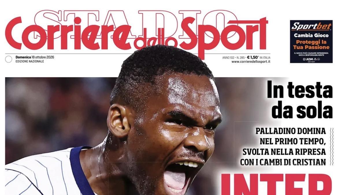 In testa da sola. Apertura Corsport: "Inter a reazione"