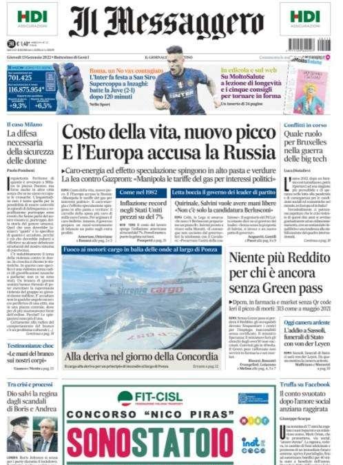 Il Messaggero - Roma senza difesa. Emergenza contro il Cagliari