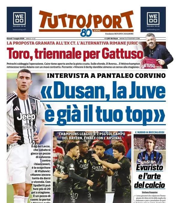 Parla lo scopritore di Vlahovic. Tuttosport: "Corvino: «Dusan, la Juve è già il tuo top»"