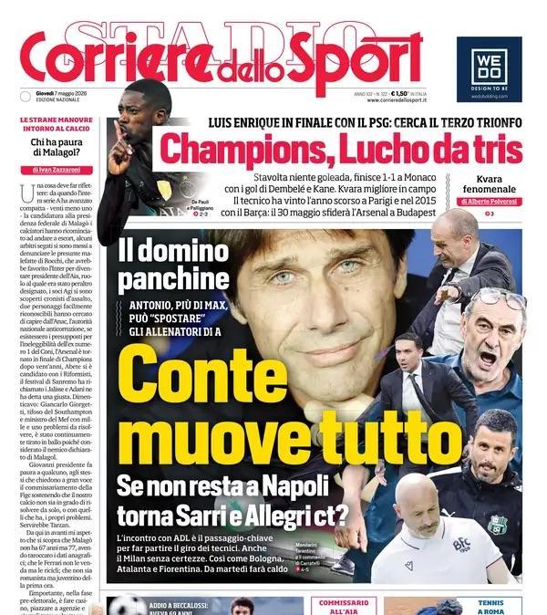 Il domino panchine. Corsport: "Conte muove tutto"