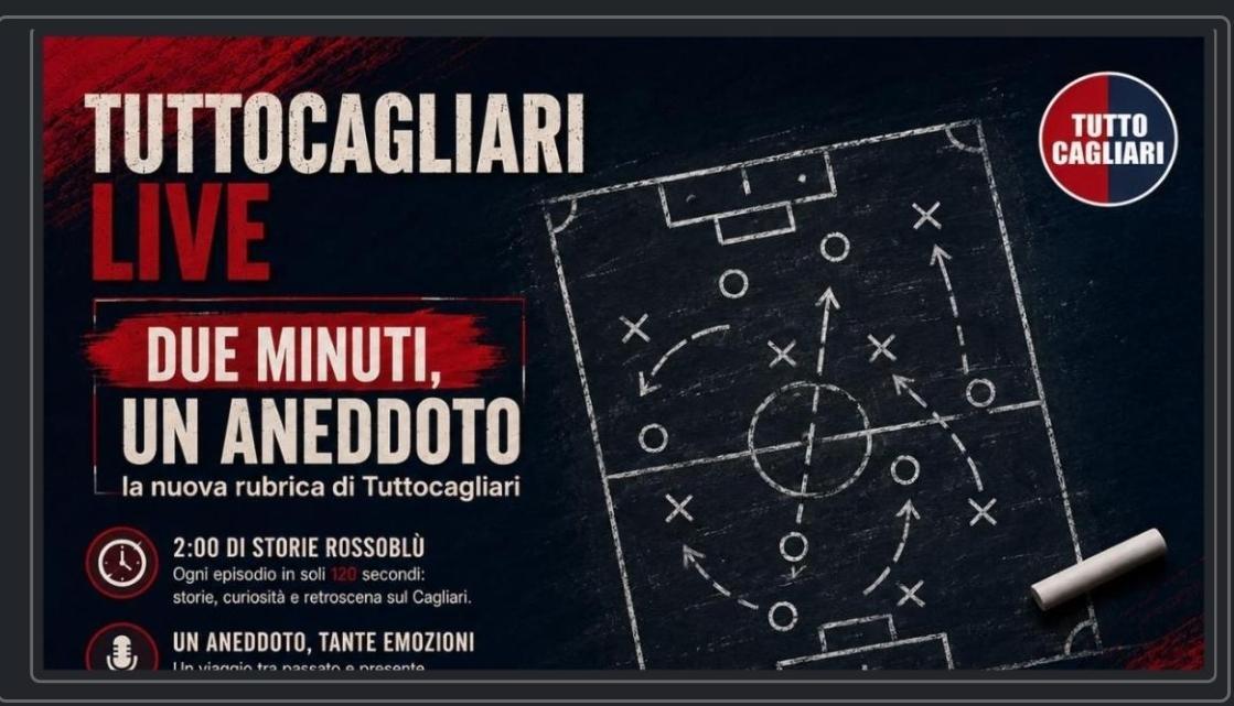 TuttoCagliari Live, non perdete la nona puntata di "Due minuti, un aneddoto"