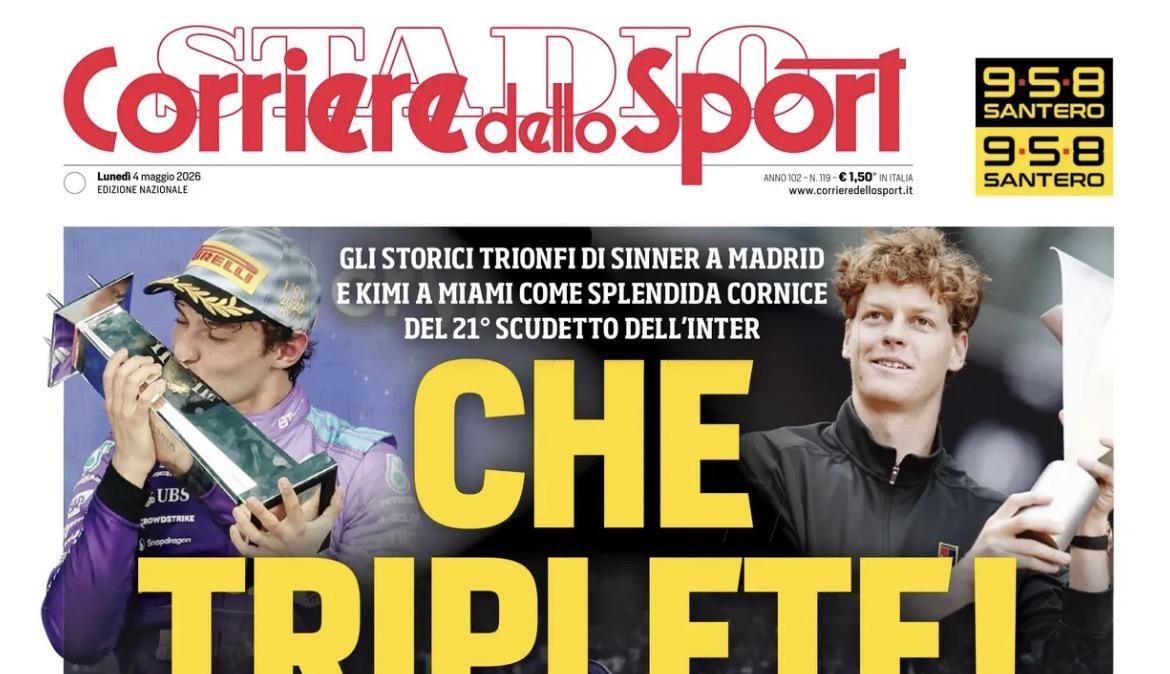 Sinner, Kimi e l'Inter, Corsport: "Che triplete!"