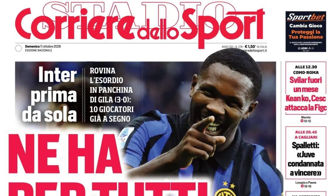 Inter prima da sola. Apertura Corsport: "Ne ha per tutti"