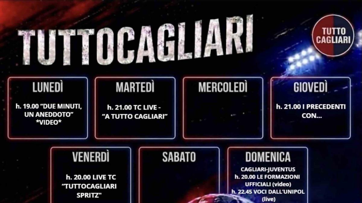 TuttoCagliari, il planning della settimana: da "Due minuti, un aneddoto" a "TuttoCagliari Hospitality"