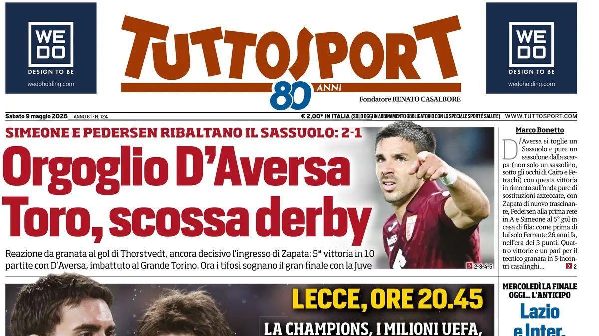 Lecce, ore 20:45. Tuttosport: "Juve, ti giochi tutto"