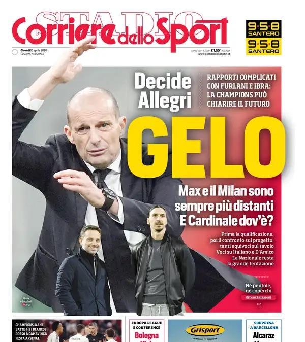 Allegri, rapporti complicati con Furlani e Ibra. Corsport: "Gelo"