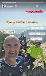 Pontedera, Canzi mantiene la promessa: a piedi sulla vetta del Monte Serra