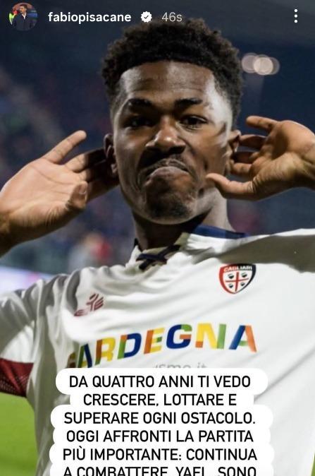 Pisacane e la dedica a Trepy: "Yael, continua a combattere"