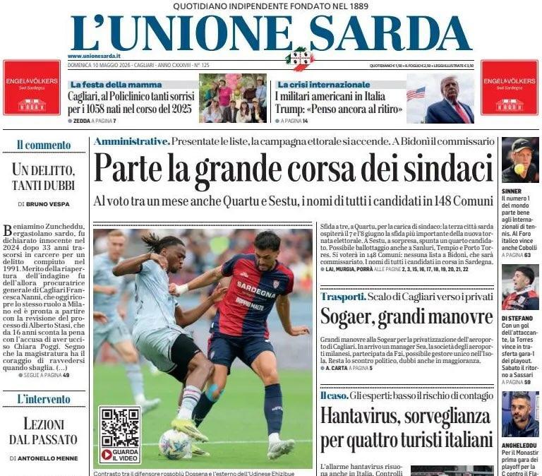 Pisacane se la prende con l'imprecisione. L'Unione Sarda: "Cagliari, salvezza rimandata"