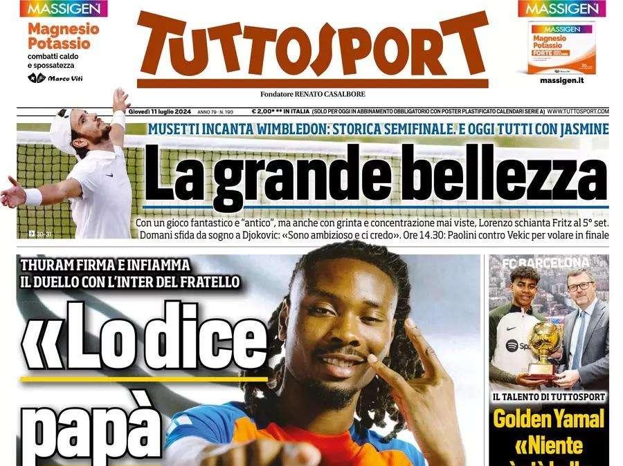 Tuttosport - "K. Thuram: "Lo dice papà. Il top è la Juve"