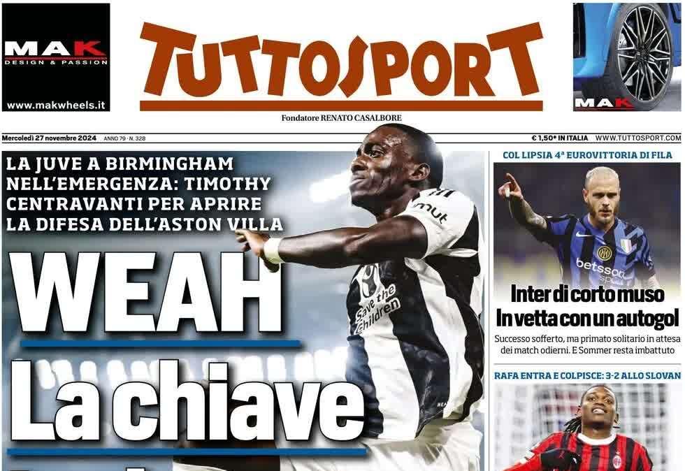 Tuttosport - Weah, la chiave inglese