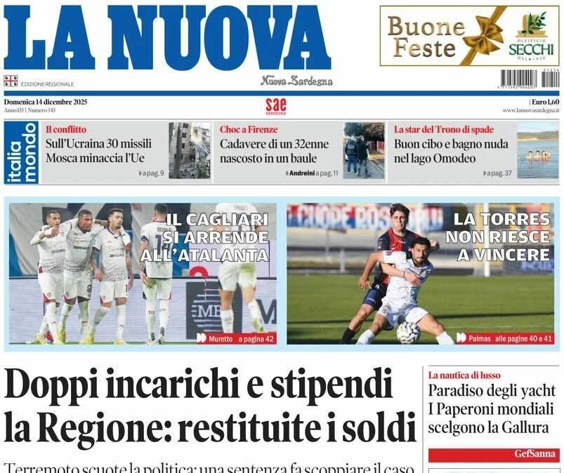 La doppietta di Scamacca fa male. La Nuova Sardegna: "Il Cagliari si arrende all'Atalanta"