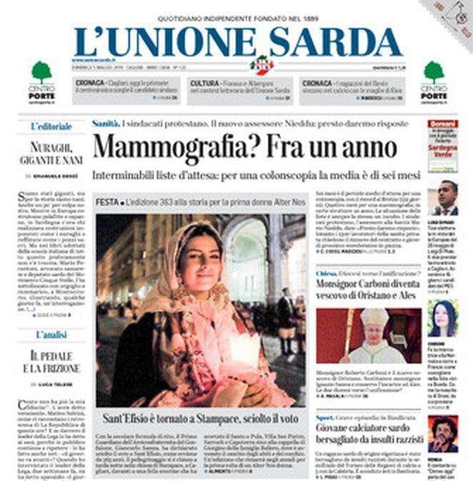 L'Unione Sarda: "Il Cagliari prova a fermare il Napoli"