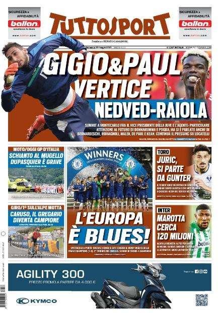 Tuttosport - Gigio & Paul, vertice Nedved-Raiola