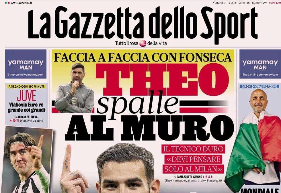 Gazzetta - Theo spalle al muro