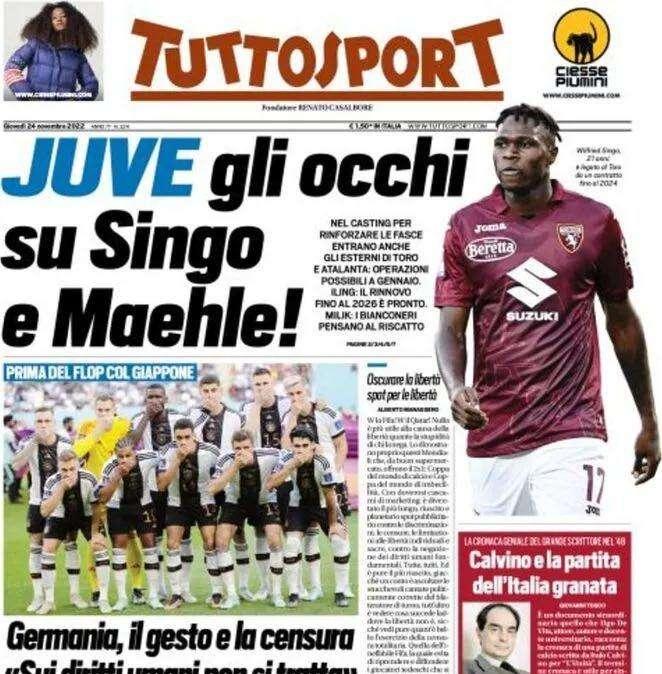 Tuttosport - Juve, gli occhi su Singo e Maehle!