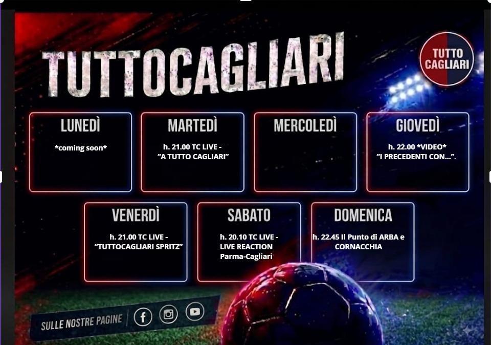 TuttoCagliari - Il planning della settimana