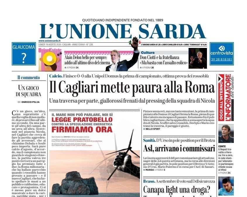 L'Unione Sarda - Cagliari di cuore, la Roma non passa