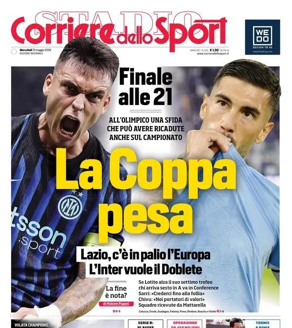 Lazio, c’è in palio l’Europa. L’Inter vuole il Doblete. Corsport: "La Coppa pesa"