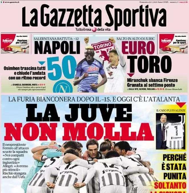 Gazzetta - La Juve non molla